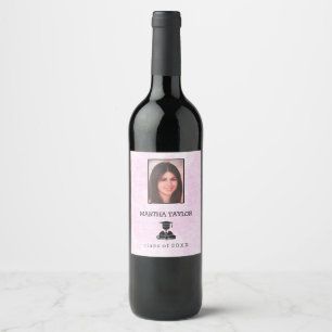 Your Photo and Illustration of Graduate Wine Label