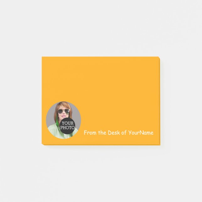 Your Photo and Message Customise Easily Sun Yellow Post-it Notes (Front)