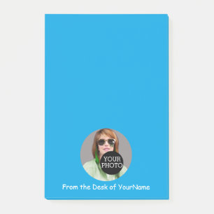 Your Photo and Message Customise This Easily Blue Post-it Notes