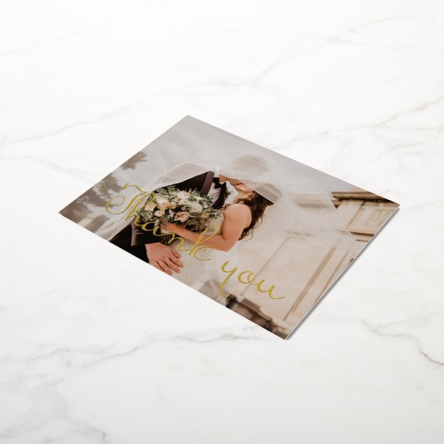 Your photo and message foil thank you post card (Rotated)