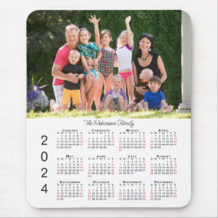 Your Photo and Name 2024 Calendar Mouse Mat