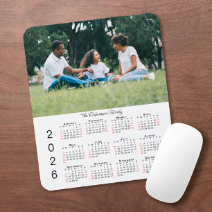 Your Photo and Name 2026 Calendar Mouse Mat
