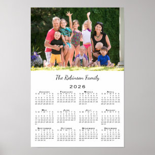 Your Photo and Name Custom 2026 Calendar Poster