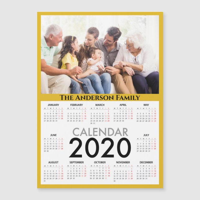 Your Photo and Name Customisable 2020 Calendar (Front)
