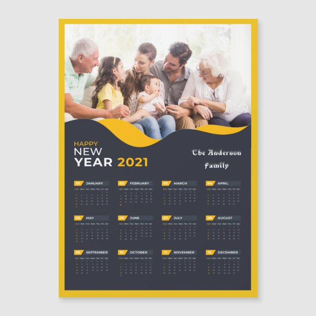 Your Photo and Name Customisable 2021Calendar (Front)