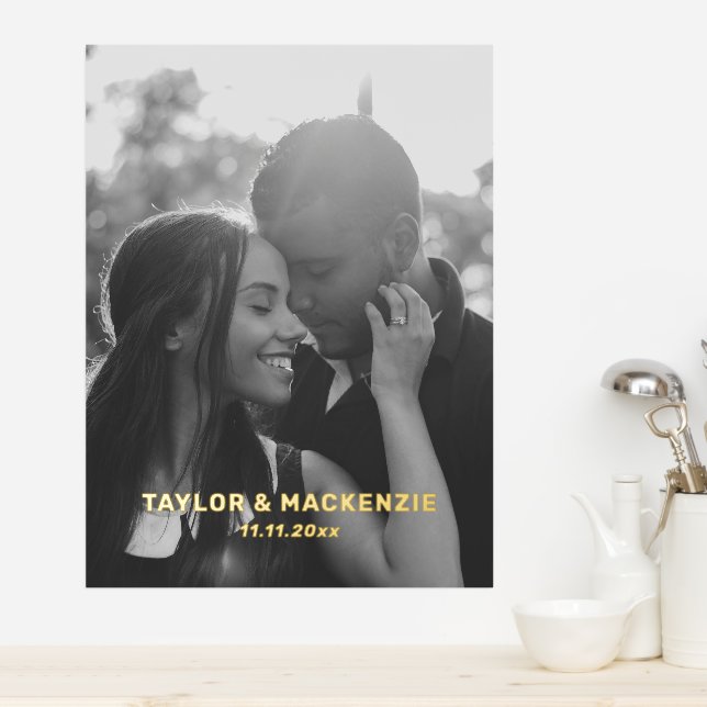 Your Photo and Names Personalised Typography Foil Prints (In Situ (Kitchen))