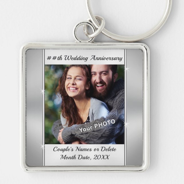 Your Photo and Personalised Anniversary Keychains (Front)