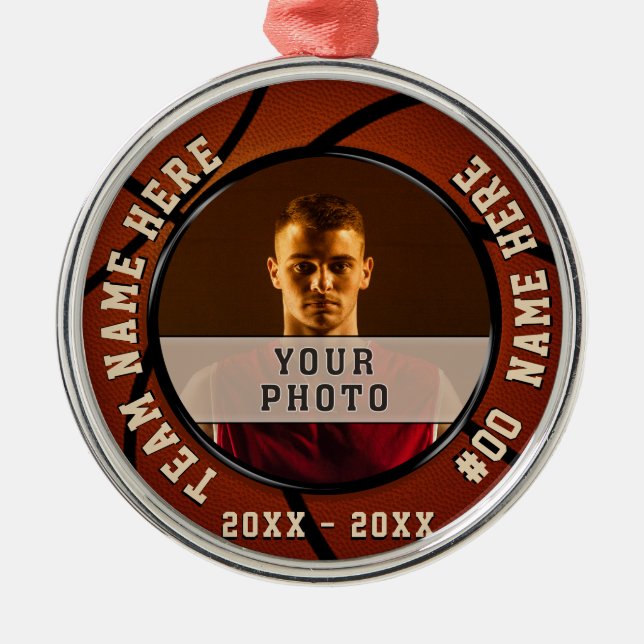 Your PHOTO and Personalised Basketball Ornaments (Front)