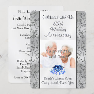 Your PHOTO and TEXT 65th Anniversary Invitations