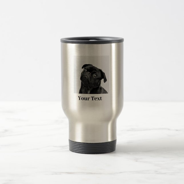Your Photo and Text Custom Travel Mug (Center)