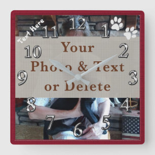 Your Photo and Text Personalised Dog Wall Clock
