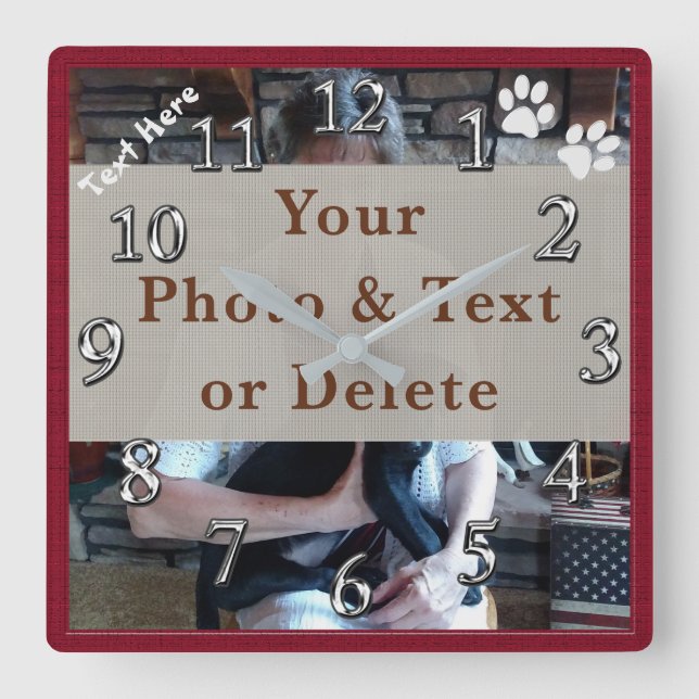 Your Photo and Text Personalised Dog Wall Clock (Front)