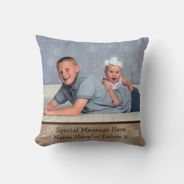 Your PHOTO and TEXT Personalised Throw Pillows (Front)