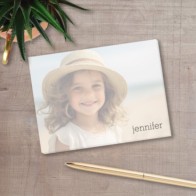 Your Photo Automatically Lightens Up with Name Post-it Notes (Add a photo to this fun and personal post-it note.)