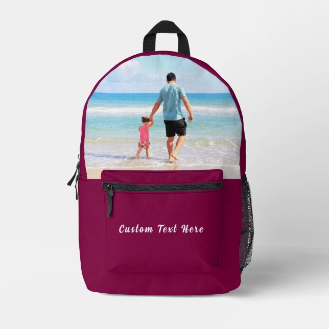Your Photo Backpack with Custom Text and Colours (Front)