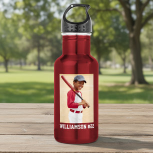 Your Photo Baseball or Your Sport Red 532 Ml Water Bottle