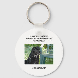 Your Photo! Best Friend Staffordshire Terrier Mix Key Ring