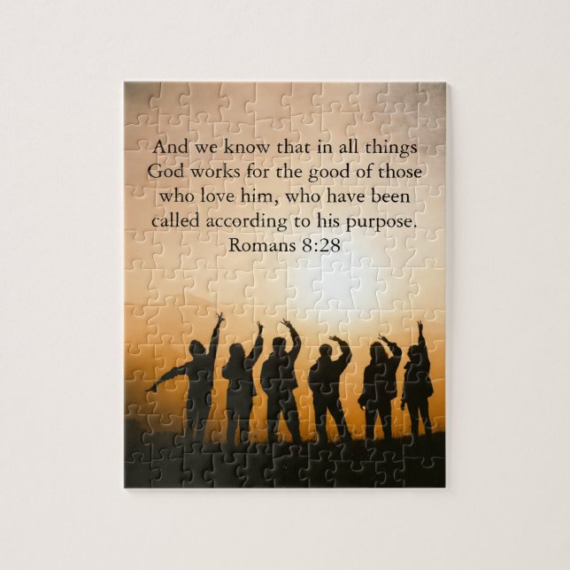Your Photo Bible Verse Romans 8:28 Jigsaw Puzzle (Vertical)