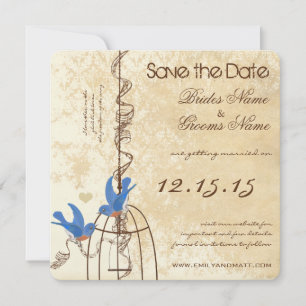 Your Photo Bluebirds Farmhouse Birdcage Save The Date