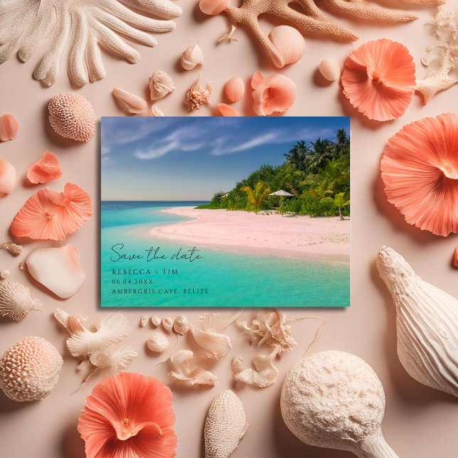 Your Photo Budget Beach Wedding Save the Date Announcement Postcard (Your Photo Budget Beach Wedding Save the Date Announcement Postcard)