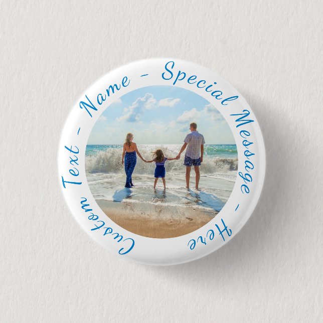 Your Photo Button Gift with Custom Text (Front)