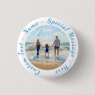 Your Photo Button Gift with Custom Text