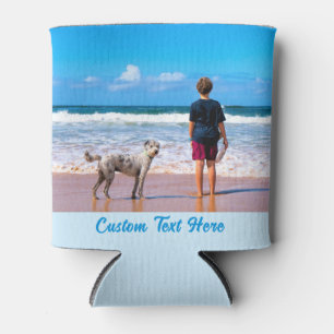 Your Photo Can Cooler with Custom Text