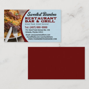 Your Photo Chef Cook Restaurant Catering Services Business Card