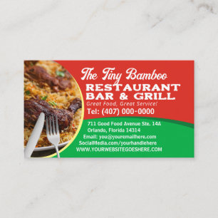 Your Photo Chef Cook Restaurant Catering Services Business Card