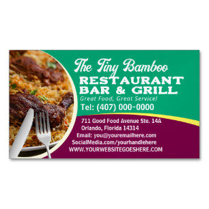 Your Photo Chef Cook Restaurant Catering Services Magnetic Business Card
