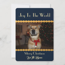 Your photo Christmas Add Image Template Blue Gold