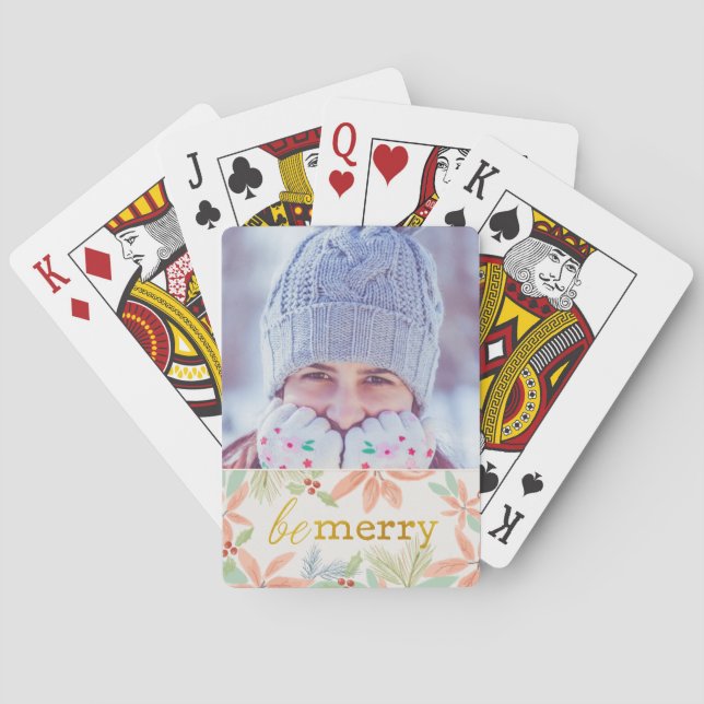 Your Photo Christmas Design Playing Cards (Back)