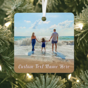 Your Photo Christmas Ornament with Custom Text