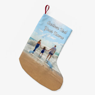 Your Photo Christmas Stocking and Custom Text Name