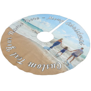 Your Photo Christmas Tree Skirt with Custom Text