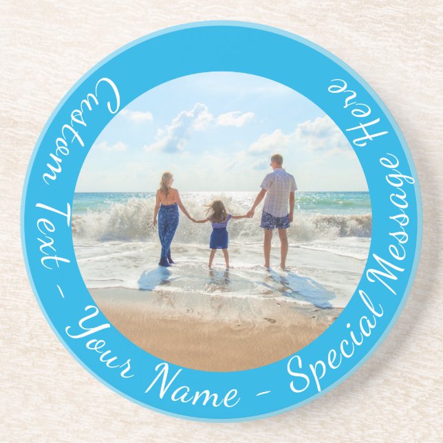 Your Photo Coaster with Custom Text Name (Front)