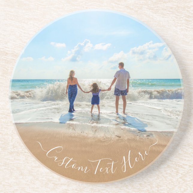 Your Photo Coaster with Custom Text Name (Front)