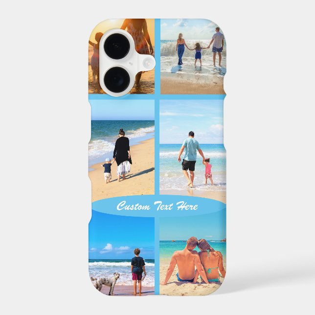 Your Photo Collage and Custom Text iPhone Case (Back)