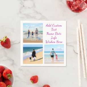 Your Photo Collage and Custom Text Napkins