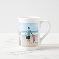 Your Photo Collage Bone China Mug with Custom Text