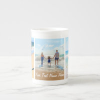 Your Photo Collage Bone China Mug with Custom Text