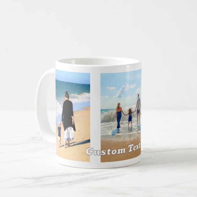 Your Photo Collage Coffee Mug Gift and Custom Text (Front Left)