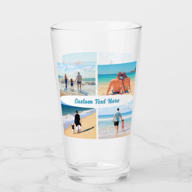 Your Photo Collage Glass Gift with Custom Text (Front)