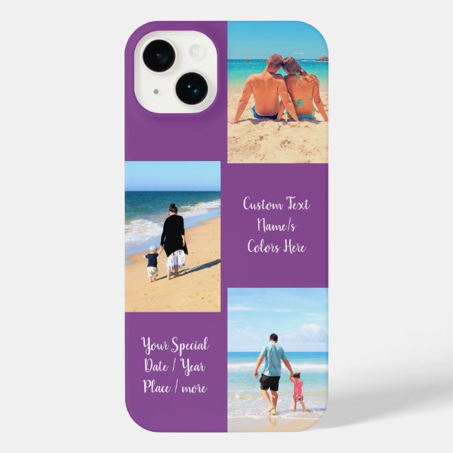 Your Photo Collage iPhone Case Custom Text Name (Back)