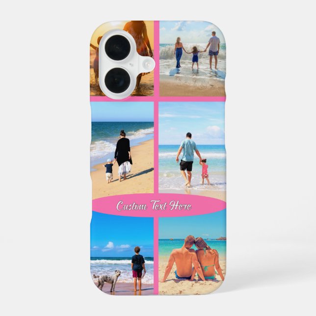 Your Photo Collage iPhone Case with Custom Text (Back)