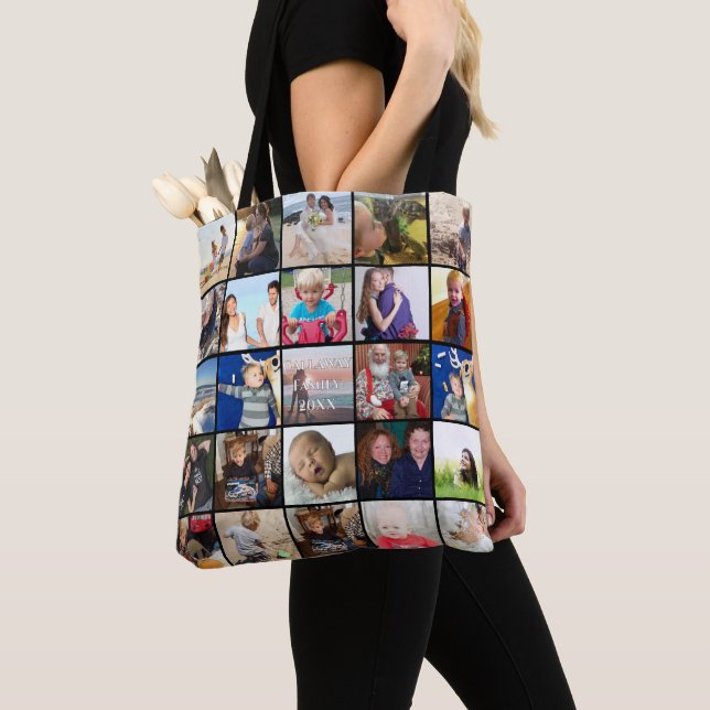 Your Photo Collage Pattern Tote Bag (Close Up)