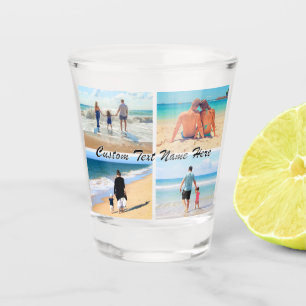 Your Photo Collage Shot Glass with Custom Text