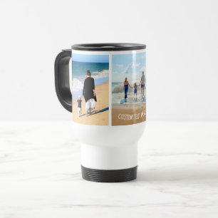 Your Photo Collage Travel Mug Gift and Custom Text
