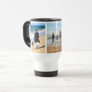 Your Photo Collage Travel Mug with Custom Text