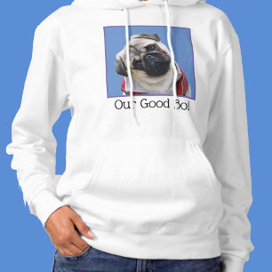 YOUR Photo Colour Size Text Dog Pug Puppy Face Mum Hoodie